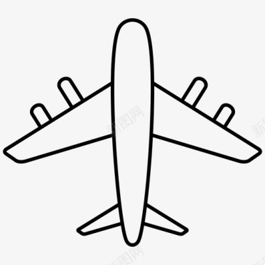 航空旅行飞机到达图标