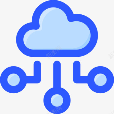 云存储互联网技术22蓝色图标
