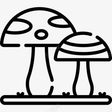蘑菇动物和自然公园5线性图标