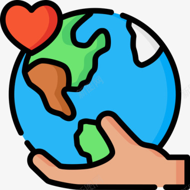 地球日地球母亲日21线性颜色图标