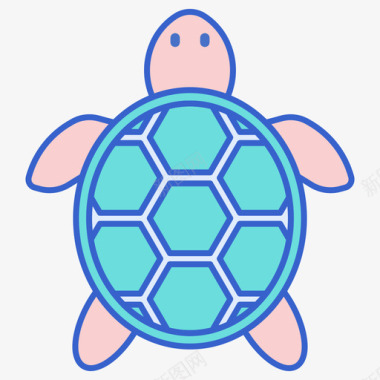 海龟热带57线形颜色图标