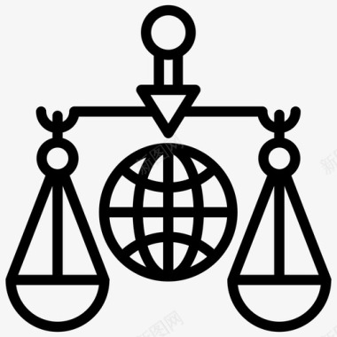 全球正义法国际法正义尺度图标