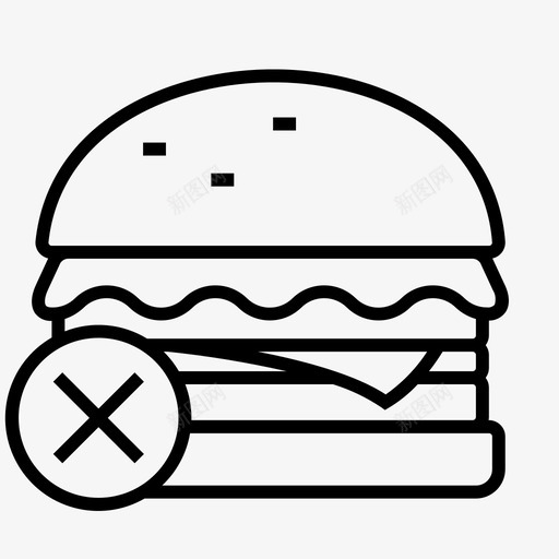 没有垃圾食品汉堡健身线svg_新图网 https://ixintu.com 没有 垃圾 食品 汉堡 健身