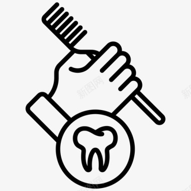牙刷牙齿牙医图标