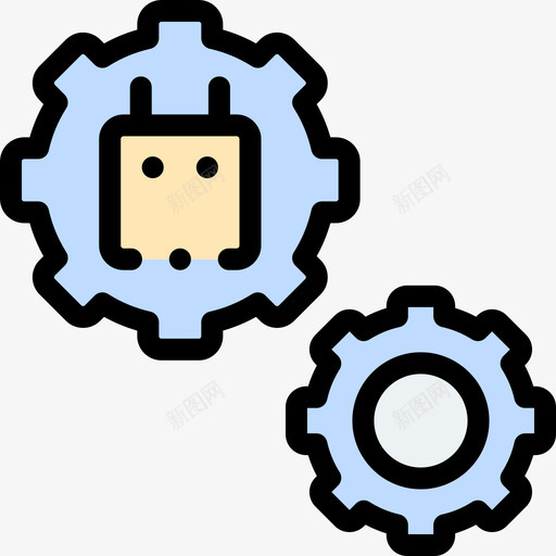 自动化人工智能111线性颜色svg_新图网 https://ixintu.com 自动化 人工智能 线性 颜色