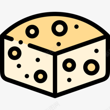 奶酪食品和饮料过敏1线性颜色图标