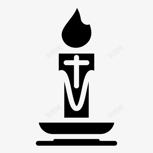 蜡烛基督教十字架svg_新图网 https://ixintu.com 蜡烛 基督教 十字架 复活节 雕文