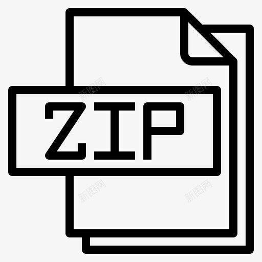 Zip文件文件格式1线性svg_新图网 https://ixintu.com 文件 Zip 格式 线性