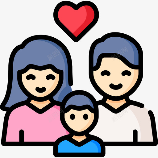 家庭人际关系和情感25线性颜色svg_新图网 https://ixintu.com 家庭 人际关系 情感 线性 颜色