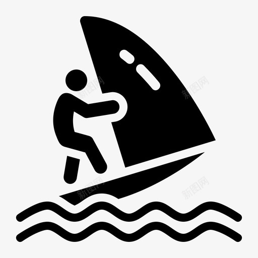 风帆沙滩海svg_新图网 https://ixintu.com 风帆 沙滩 水上 水上运动 运动场 波浪 海上 活动