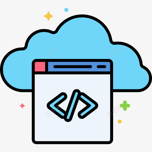 云编码计算机编程线颜色svg_新图网 https://ixintu.com 编码 计算机 编程 颜色