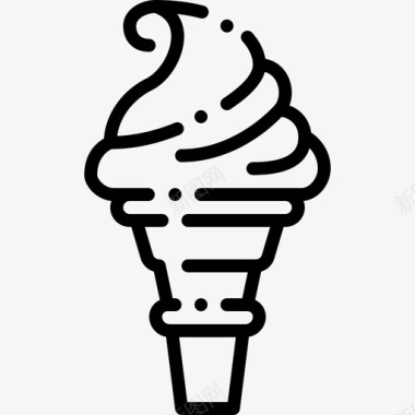 冰淇淋蛋卷新年77直线型图标
