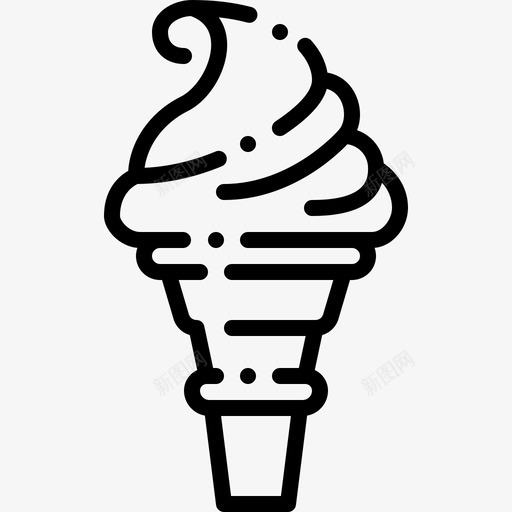 冰淇淋蛋卷新年77直线型svg_新图网 https://ixintu.com 冰淇淋 蛋卷 新年 直线 线型