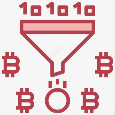 过滤器区块链和金融科技4红色图标