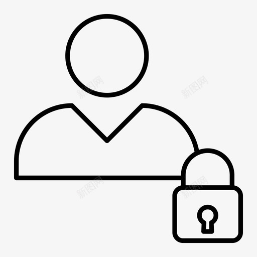 私人帐户锁svg_新图网 https://ixintu.com 私人 帐户 配置文件 安全 用户 互联网 安全线 图标 2019