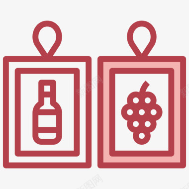标签葡萄酒14红色图标