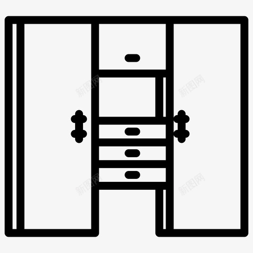 橱柜家具带锁svg_新图网 https://ixintu.com 橱柜 家具 带锁 储物柜 室内设计 图标 加粗 粗线条