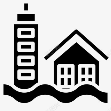 洪水保险100填充图标