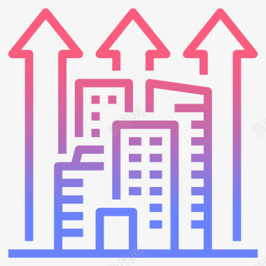 资本房地产和房地产2线性梯度图标