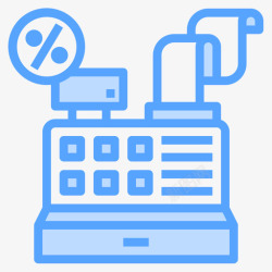 蓝色收银员收银员折扣16蓝色高清图片