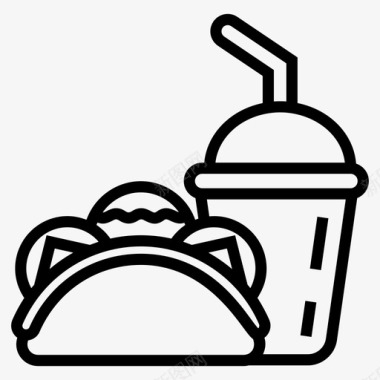 卷饼食物皮塔三明治图标