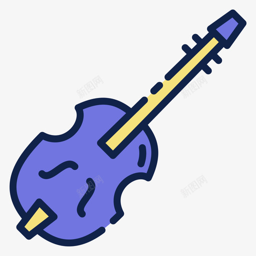 小提琴乐器18线颜色svg_新图网 https://ixintu.com 小提琴 乐器 颜色