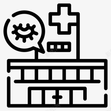 医院病毒传播22直线型图标