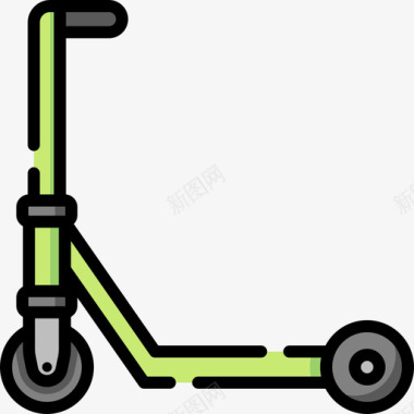 滑板车极限运动31线性颜色图标