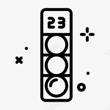 交通灯道路标志6线形图标