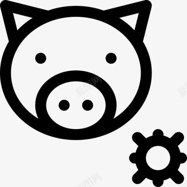 猪病毒传播1线性图标