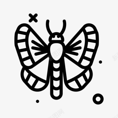 蝴蝶虫虫6线状图标