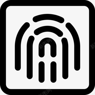 指纹扫描网络应用安全3线性图标
