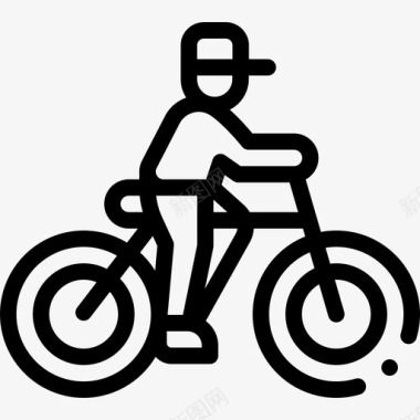骑自行车青少年1直系图标