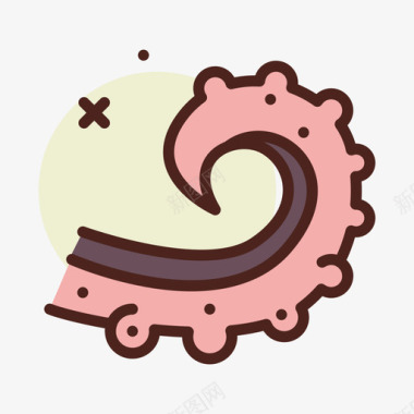 章鱼甲壳类动物1线形颜色图标