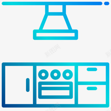 厨房家具60线性坡度图标