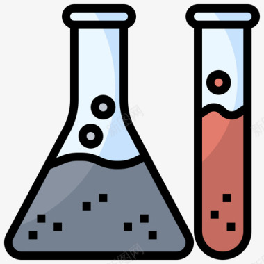烧瓶科学6线性颜色图标
