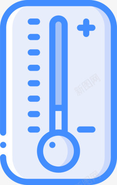 温度计冬季时间4蓝色图标