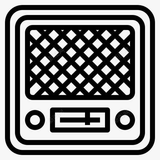 收音机复古装置线性svg_新图网 https://ixintu.com 收音机 复古 装置 线性
