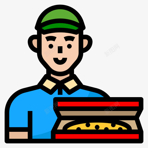送披萨送食物83线性颜色svg_新图网 https://ixintu.com 送披 食物 线性 颜色
