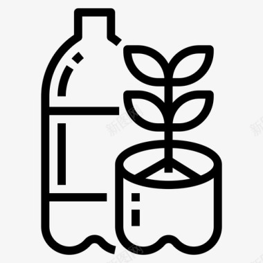 再利用塑料瓶回收利用塑料污染概述图标