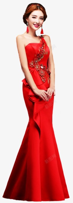 漂亮旗袍篇新婚红裙美女太漂亮了浪漫人生旗袍新婚红裙高清图片