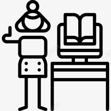 数字数字学习5线性图标