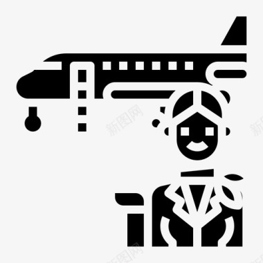 航空公司乘务员空姐图标