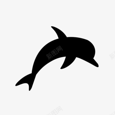 海豚跳跃海豚哺乳动物图标