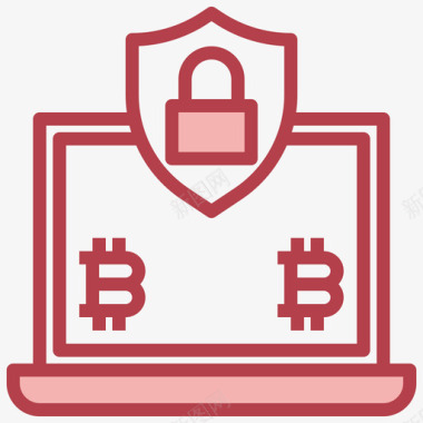 安全区块链和金融科技4红色图标