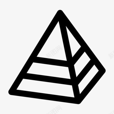 金字塔3d形状2线性图标