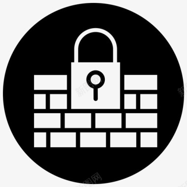 数据隐私防火墙锁图标