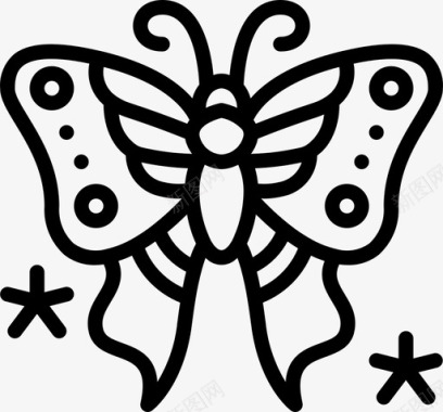 蝴蝶纹身16直线型图标