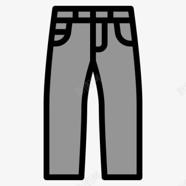 牛仔裤服装24线性颜色图标