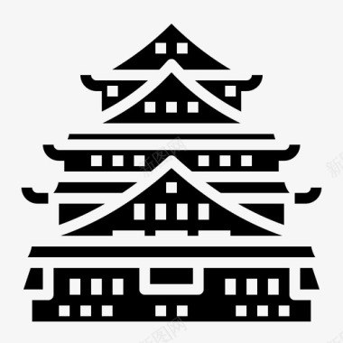 大阪城堡日本104填充图标